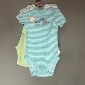 Carters Baby 3 pack Infant Onesies - 6 months - Teal and Green Just One You NWT